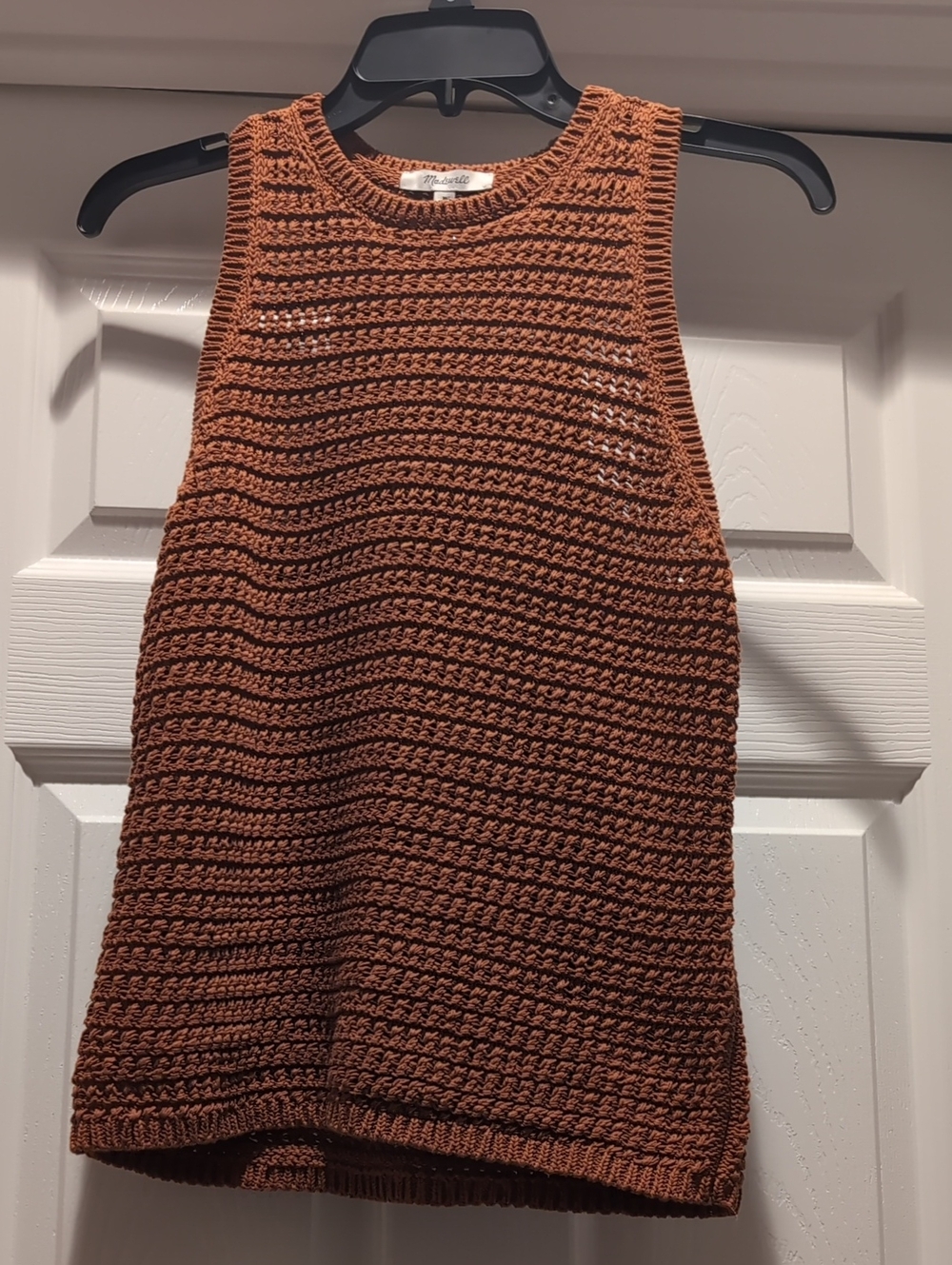 Madewell Rust Crochet Tank Sweater